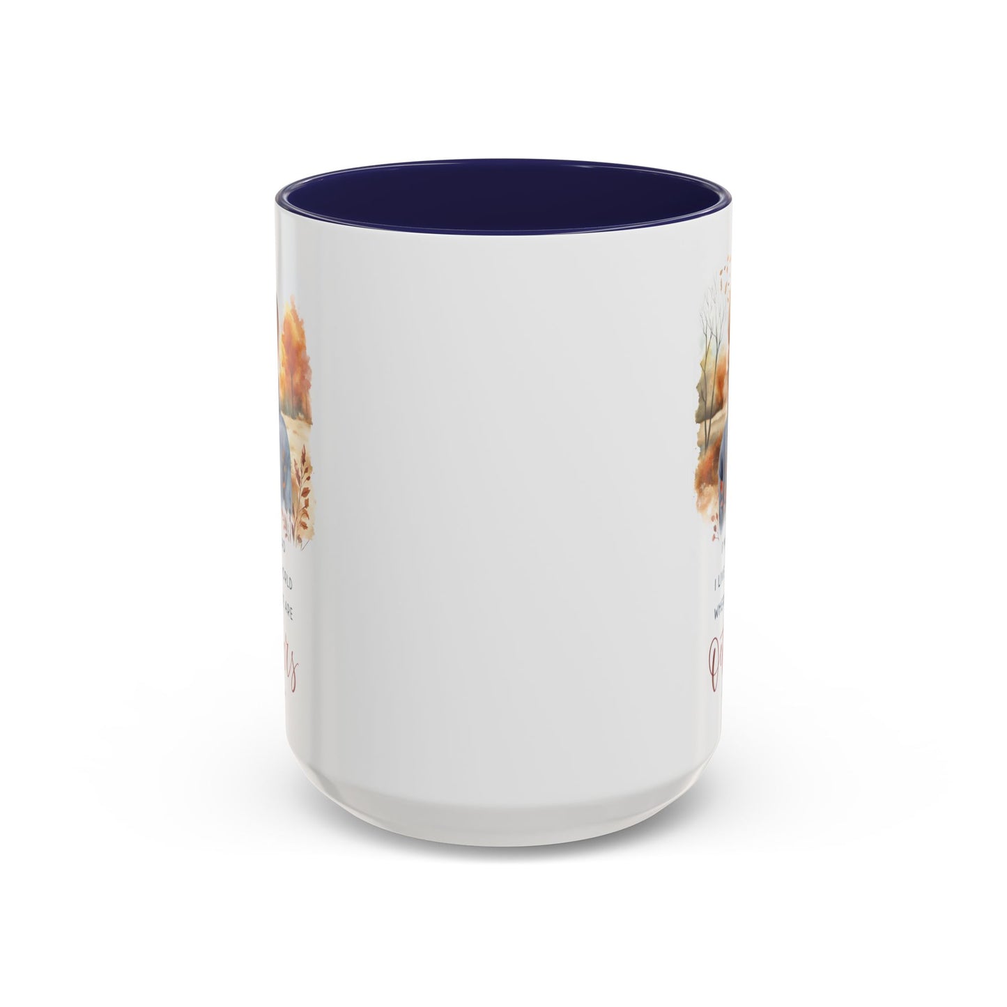 Octobers Mug, Fall Mug, 15 oz, Watercolor Autumn Coffee Mug