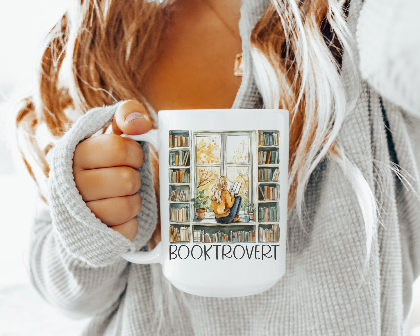 Booktrovert Mug, Book Lover Gift, Book Lover Art