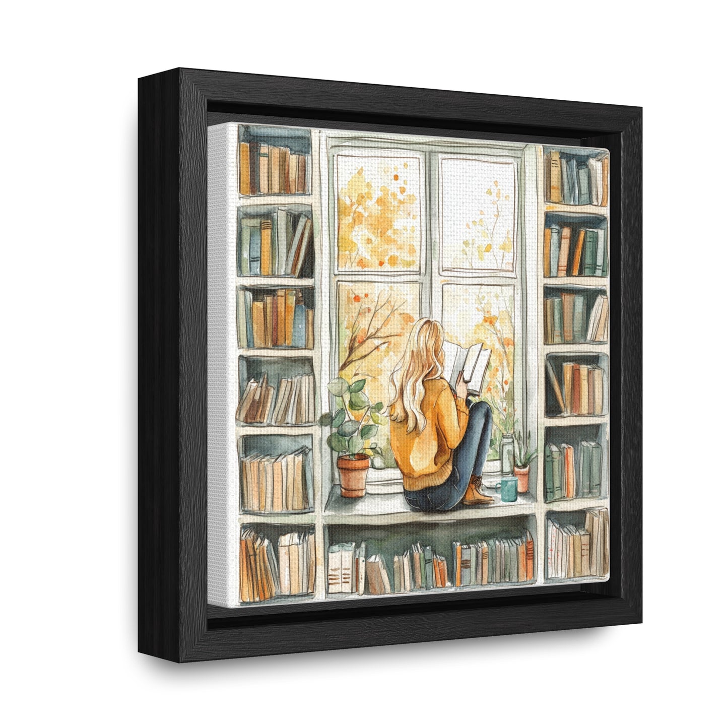 Booktrovert 6x6 inches Framed Canvas Artwork